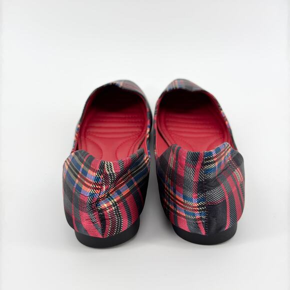 Sailing Lu Plaid Pointed Toe Flats Women’s Size Euro 37 US 6.5 Red & Black - Picture 6 of 9